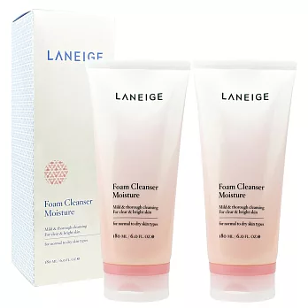 LANEIGE 蘭芝 水潤泡沫潔面乳(180ml)X2入