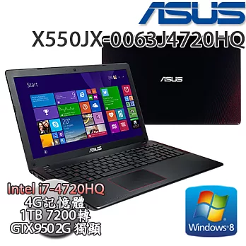 ASUS X550JX-0063J4720HQ 15.6吋FHD i7-4720HQ GTX950 2G 高效能筆電《戰慄黑》(買就送好禮!)