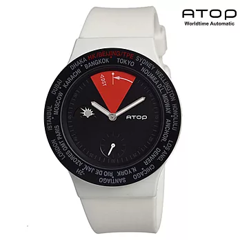 ATOP｜世界時區腕錶－24時區經典系列(白黑紅)