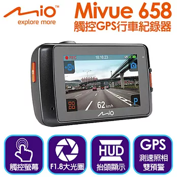 Mio Mivue 658 觸控螢幕GPS行車紀錄器_送16G+精美香水+纖維擦拭布+水晶摺疊杯架