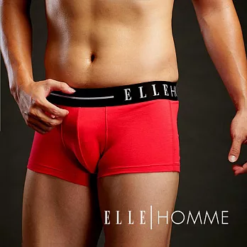 ELLE HOMME窄版鬆緊帶萊卡平口褲/男內褲/藍/丈青/紅/紫/黑M紅色