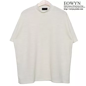 EOWYN．新款時尚簡約黑白色半高領寬鬆T恤/白色/黑色/均碼/TL001-L99571-38/2色/現貨+預購FREE白色