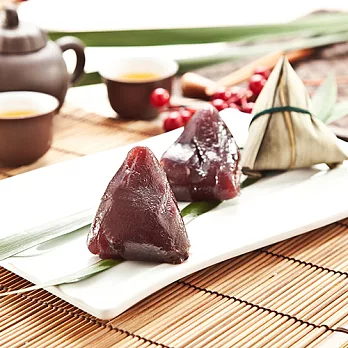 樂活e棧-紫米包心冰晶Q粽子-紅豆口味(6顆/包，共4包)