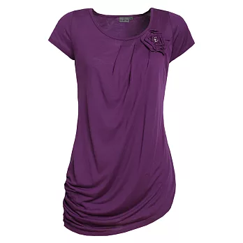 【hilltop山頂鳥】女款TENCEL天絲棉吸濕排汗彈性短袖T恤S04FB1-S葡萄紫