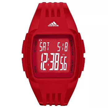 adidas 方型大面板電子腕錶-紅x小