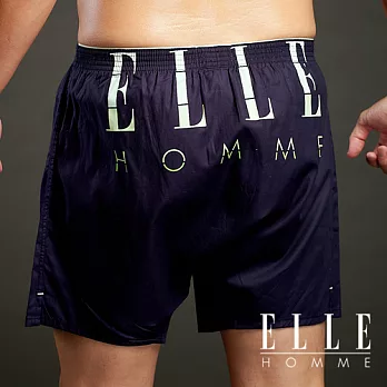 ELLE HOMME 時尚簡約型男平織平口褲《超值3件組》丈青M丈青色