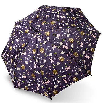 【rainstory】貓頭鷹與鼠小姐(紫)抗UV自動開直骨傘