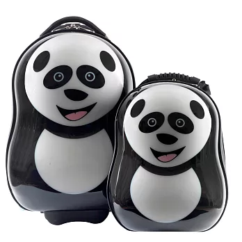【英國Cuties and Pals】蛋型輕硬殼兒童專屬旅行箱+背包 2件組熊貓