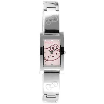 Hello Kitty 凱蒂貓 喜歡妳時尚腕錶-粉x銀