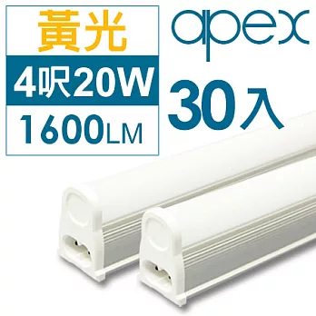 《APEX》T5 LED 層板燈(串接型) 4呎20W30入(黃光)