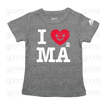 GOOMI台灣第一文創童裝【我愛MAMA】涼爽短袖麻花灰T-Shirt～1-2Y白+紅植絨