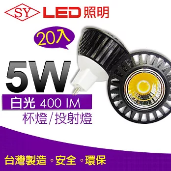 【SY聲億】 MR16 LED 時尚黑鑽(杯燈/投射燈) 5W白光 20入，足瓦、高亮度流明! 台灣製白光
