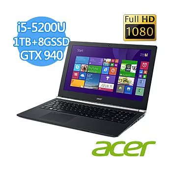 【ACER 宏碁】VN7-571G-53QL 15.6吋FHD 最新第5代 i5-5200U GTX940 2G獨顯繪圖影音遊戲筆電