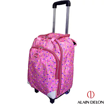 ALAIN DELON 可拆式多功能拉桿旅行袋(粉紅點)粉紅點