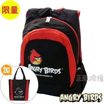 【Angry Birds憤怒鳥】書包+萬用袋-高級輕量筆電款(二色)黑色
