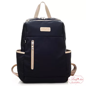 【a Lady ’s真皮】So nice美色多隔層後背包(優雅黑)