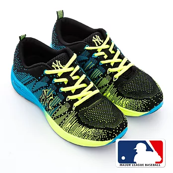 MLB大聯盟洋基亮彩線條設計避震氣墊運動鞋39黑色