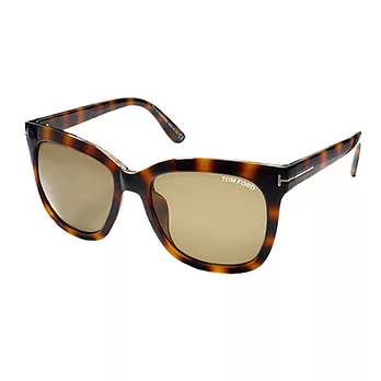 【TOM FORD 】貓眼型雙色系-琥珀框/棕色鏡面太陽眼鏡 (TF9348-52K)