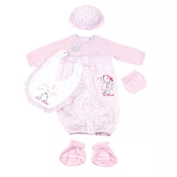 【愛的世界】兩用嬰衣禮盒-台灣製-80淺粉色