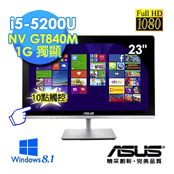 【ASUS】ET2323INT 23吋 i5-5200U《十點觸控》雙核心FHD高畫質Win8.1桌上型液晶電腦(520BF002Q)★附原廠鍵鼠組★