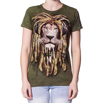 【摩達客】美國進口The Mountain DJ加滿獅 短袖女長版T恤精梳棉環保染 [現貨+預購]S女版