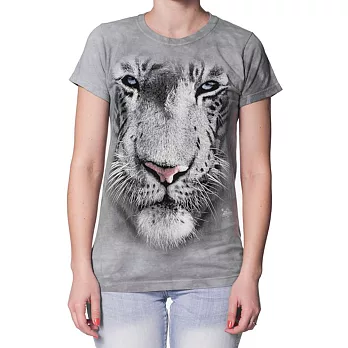 【摩達客】美國進口The Mountain 白虎臉 短袖女長版T恤精梳棉環保染 [現貨+預購]S女版