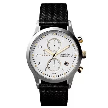 TRIWALansen Chrono系列 北歐雅痞紳士時尚腕錶-銀白X黑