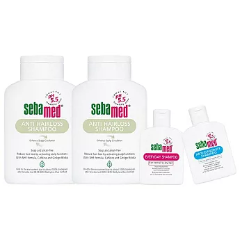 【UH】sebamed 施巴 - 安絲洗髮乳優惠組 (2瓶/組，加贈油性/溫和洗髮乳隨身瓶)