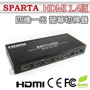 SPARTA 四進一出 HDMI 1.4版 螢幕切換器 (H401A)