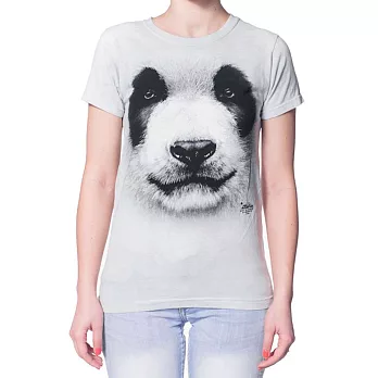 【摩達客】美國進口The Mountain 熊貓胖達臉 短袖女長版T恤精梳棉環保染 [現貨+預購]S女版