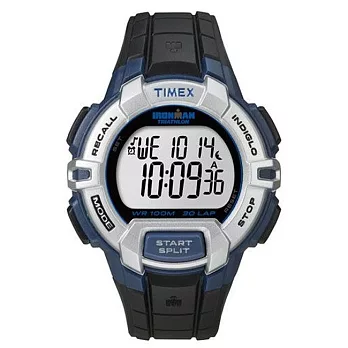 【TIMEX 】 鐵人系列 IRONMAN 運動數位多功能腕錶-銀/藍-TXT5K791