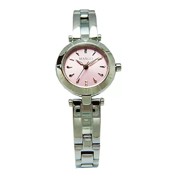 MANGO 獨立女性指標時尚優質俏麗腕錶-粉紅面-MA6658L-10