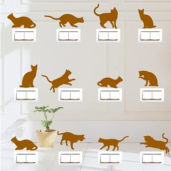 壁貼 創意無痕 Smart Design ◆貓咪開關咖啡