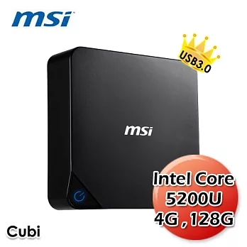 【msi微星】Cubi-024XTW-i5-5200U/4G/128G輕巧隨行小主機(黑色)