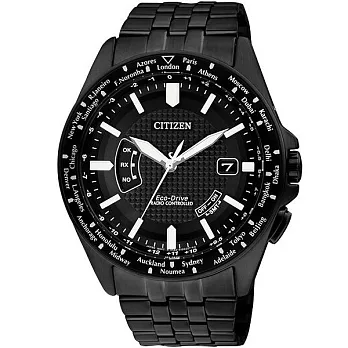 【CITIZEN】轉角遇上愛時尚電波萬年曆優質腕錶(黑)-CB0028-58E