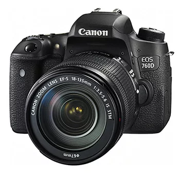 CANON 760D 18-135mm 變焦單鏡組 (中文平輸) - 加送相機清潔組+高透光保護貼無黑色