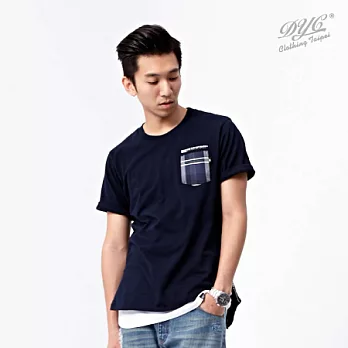 【DYC】-格紋口袋 短T_M_丈青