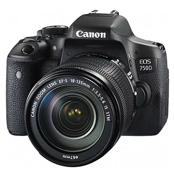 CANON 750D 18-135mm 變焦單鏡組 (中文平輸) - 加送SD32G+單眼包+強力大吹球+細毛刷+拭鏡布+高透光保護貼無黑