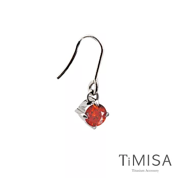 TiMISA《純淨光芒》純鈦耳環一只(七色可選)熱情紅