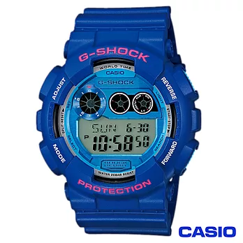 CASIO卡西歐 G-SHOCK強悍時尚三眼髮絲紋數位錶 GD-120TS-2