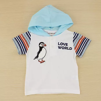 【愛的世界】短袖連帽上衣-台灣製-80白色