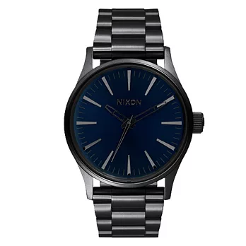 NIXON SENTRY 38 SS 極簡復刻化時尚腕錶-灰X藍