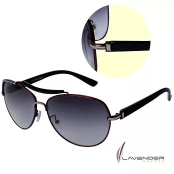 Lavender時尚太陽眼鏡-S3703C3-黑/金屬紅