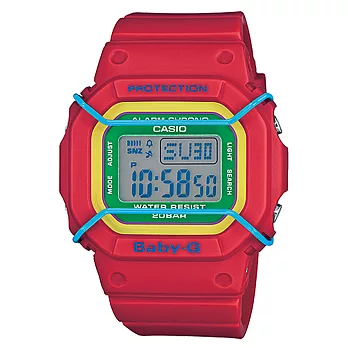 CASIO BABY-G 熱帶風情時尚運動腕錶-紅