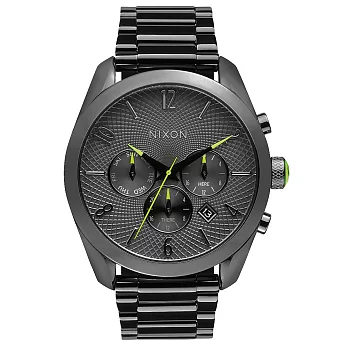NIXON THE BULLET CHRONO先鋒計時網紋腕錶-亮面灰