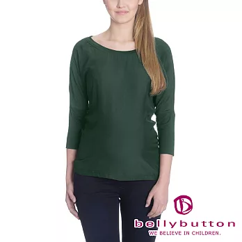 德國【bellybutton】孕婦裝 - 圓領七分袖寬衫S墨綠