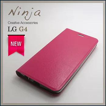 【東京御用Ninja】LG G4經典瘋馬紋保護皮套（桃紅色）