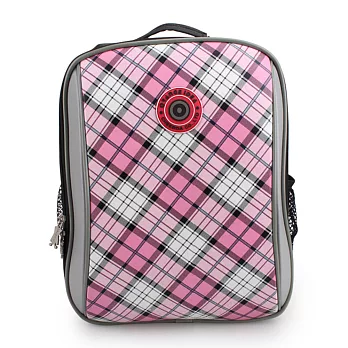 Funnny Kids 經典格紋護脊書包 菱格粉