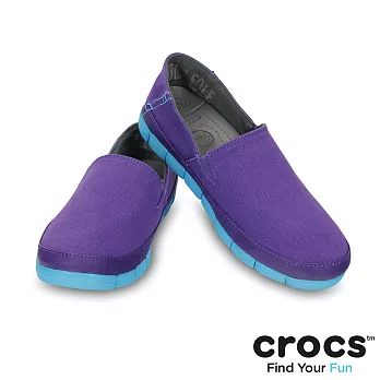 Crocs - 女款 - 女士舒躍奇樂幅鞋 -35深紫色/電光藍色