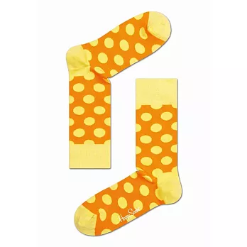 【G.T Company】Happy Socks Big Dot 瑞典時尚彩襪品牌S黃底橘點